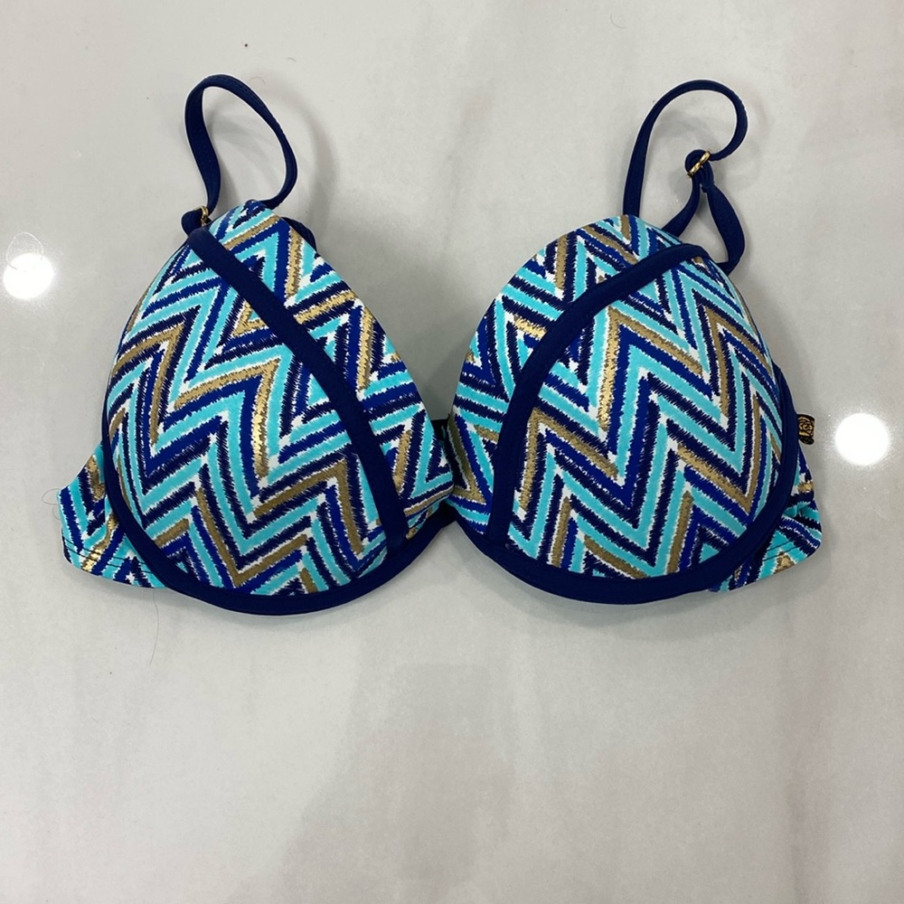La Vie En Rose Aqua - Bikini Push Up Top - SMALL